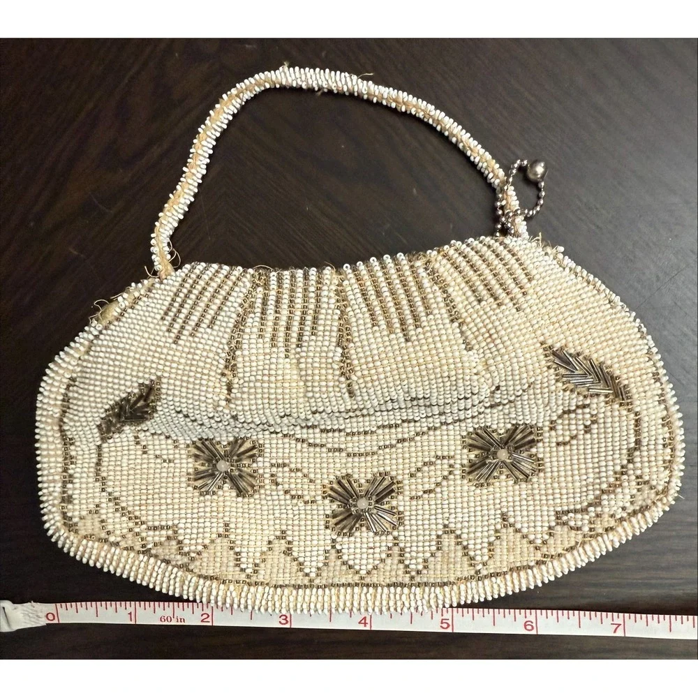 Vintage Beaded Handbag Evening Bag Clutch Purse Wedding Party Floral‎